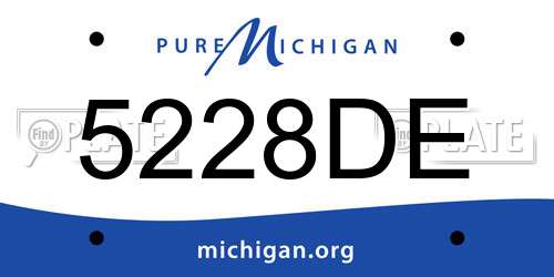 5228DE Michigan License Plate