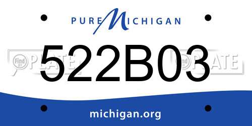 522B03 Michigan License Plate
