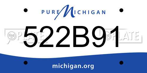 522B91 Michigan License Plate