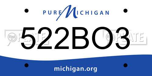 522BO3 Michigan License Plate
