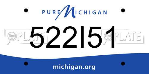 522I51 Michigan License Plate