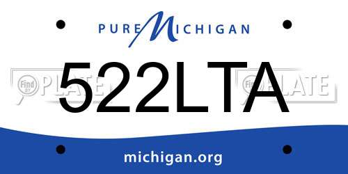 522LTA Michigan License Plate