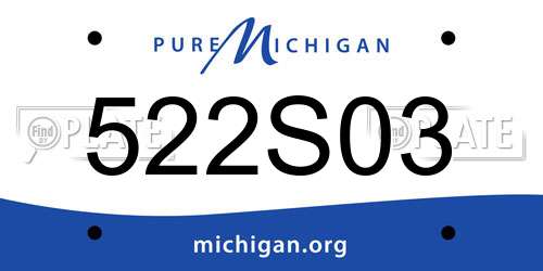 522S03 Michigan License Plate
