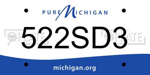 522SD3 Michigan License Plate