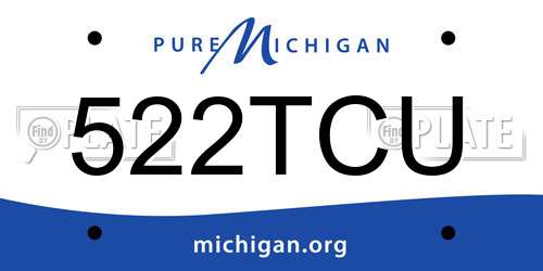 522TCU Michigan License Plate