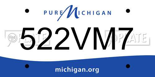 522VM7 Michigan License Plate