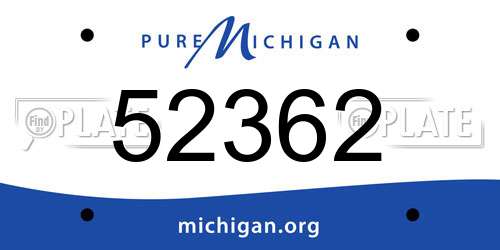 52362 Michigan License Plate
