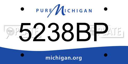 5238BP Michigan License Plate