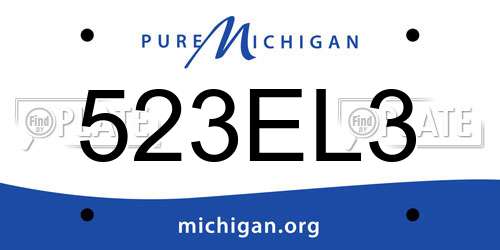 523EL3 Michigan License Plate