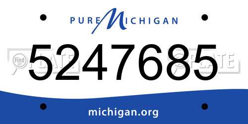 5247685 Michigan License Plate