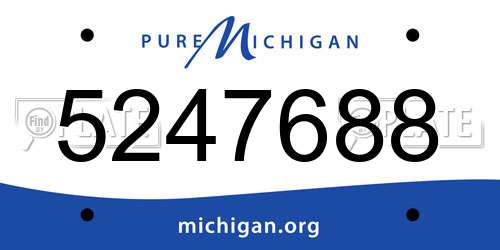 5247688 Michigan License Plate