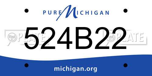 524B22 Michigan License Plate