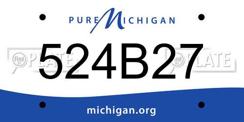 524B27 Michigan License Plate