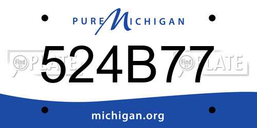 524B77 Michigan License Plate