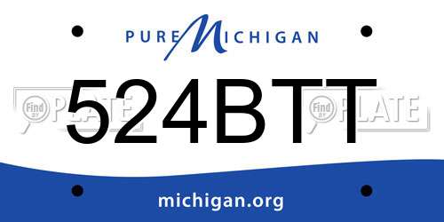 524BTT Michigan License Plate