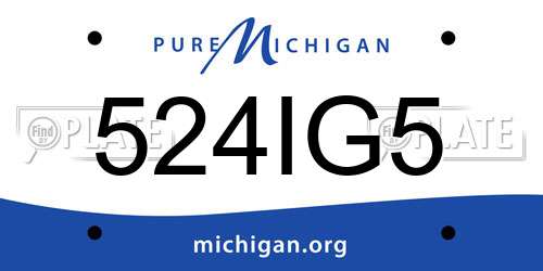 524IG5 Michigan License Plate