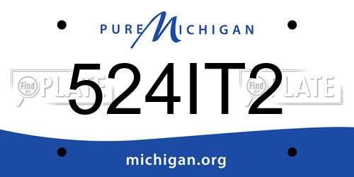 524IT2 Michigan License Plate