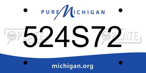 524S72 Michigan License Plate