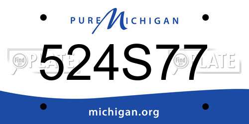 524S77 Michigan License Plate