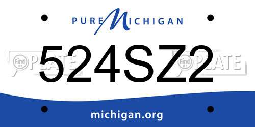 524SZ2 Michigan License Plate