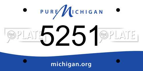 5251 Michigan License Plate