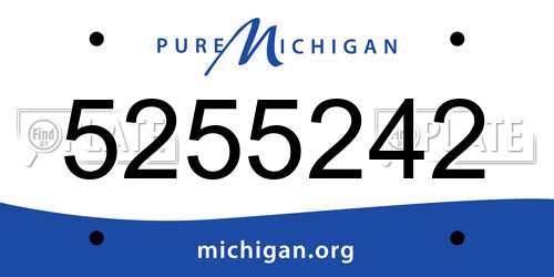 5255242 Michigan License Plate