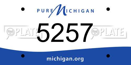 5257 Michigan License Plate