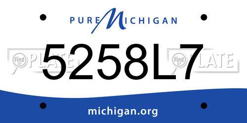 5258L7 Michigan License Plate