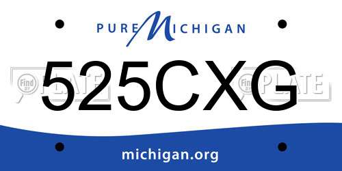 525CXG Michigan License Plate