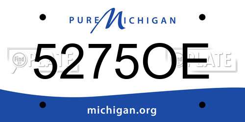 5275OE Michigan License Plate