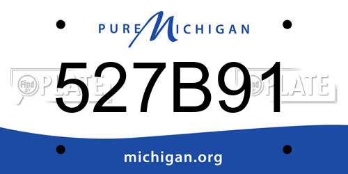 527B91 Michigan License Plate