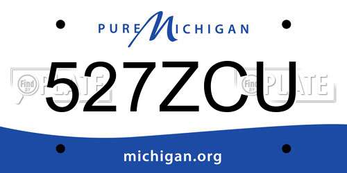 527ZCU Michigan License Plate