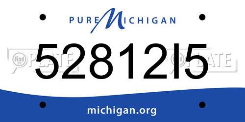 52812I5 Michigan License Plate