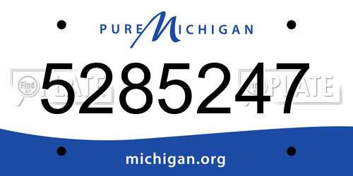 5285247 Michigan License Plate