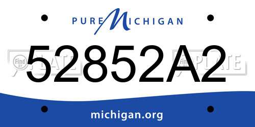 52852A2 Michigan License Plate