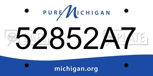 52852A7 Michigan License Plate