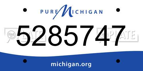 5285747 Michigan License Plate