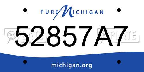 52857A7 Michigan License Plate