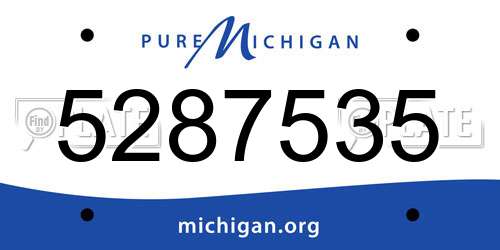 5287535 Michigan License Plate