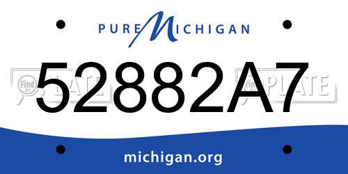 52882A7 Michigan License Plate