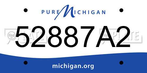52887A2 Michigan License Plate