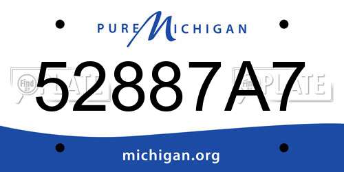 52887A7 Michigan License Plate