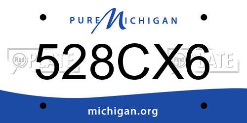 528CX6 Michigan License Plate
