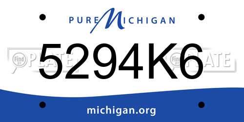 5294K6 Michigan License Plate