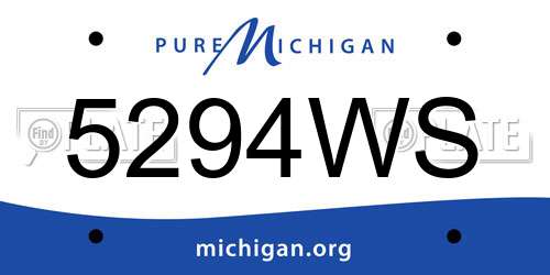 5294WS Michigan License Plate