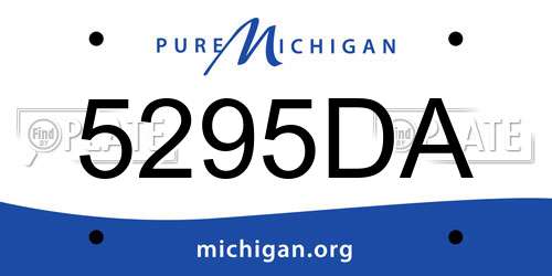 5295DA Michigan License Plate