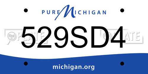 529SD4 Michigan License Plate