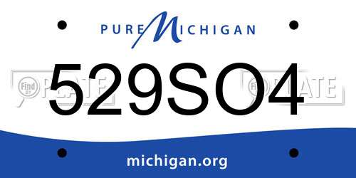 529SO4 Michigan License Plate