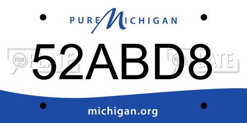 52ABD8 Michigan License Plate