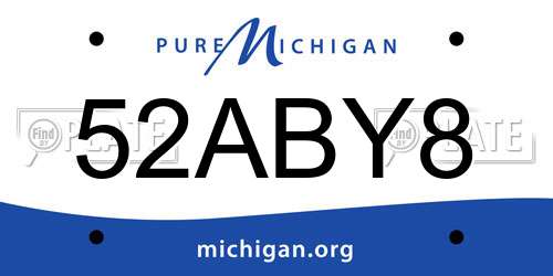 52ABY8 Michigan License Plate